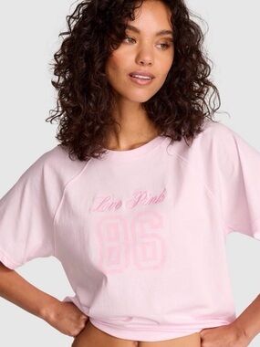NWT VS Pink Campus Reglan Tee sz XL Pink Tulip